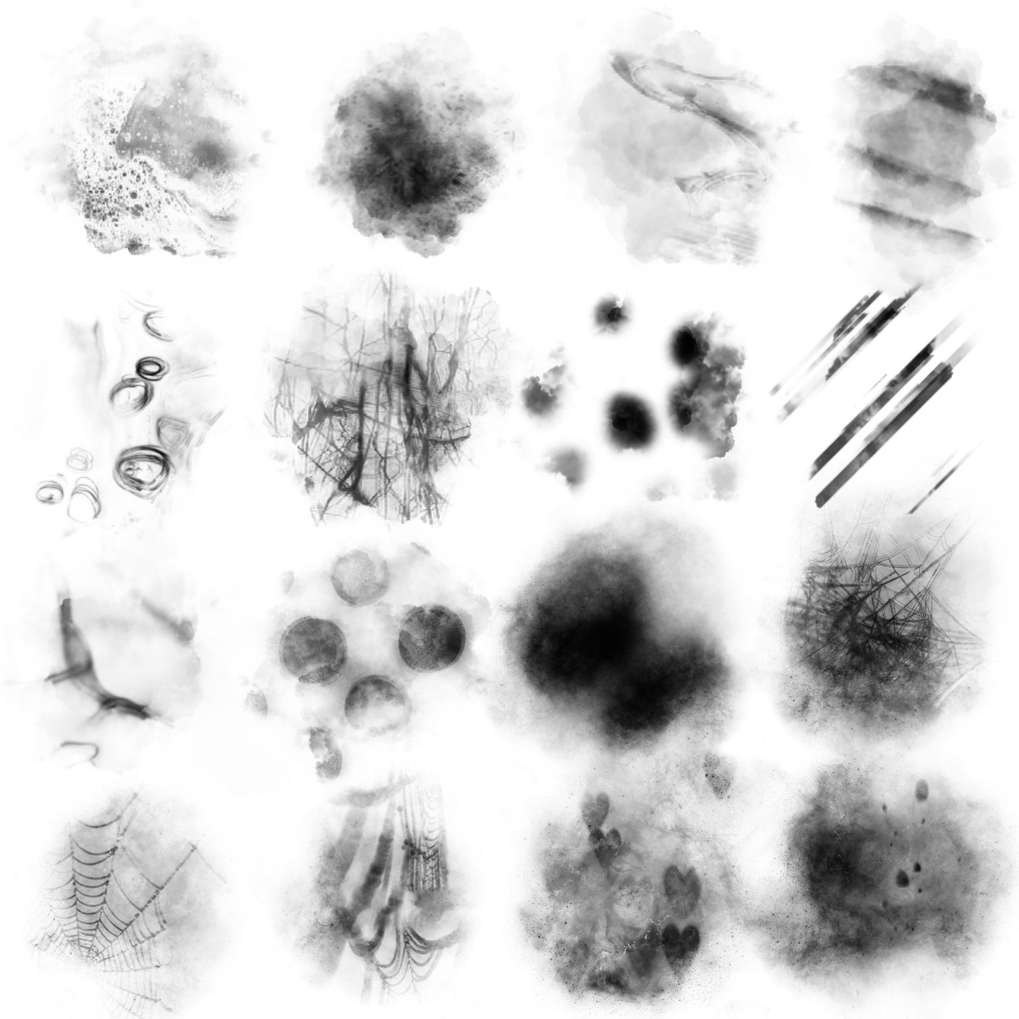 Procreate brush set of 50 decorative backgrounds and overlays for tattoo designs