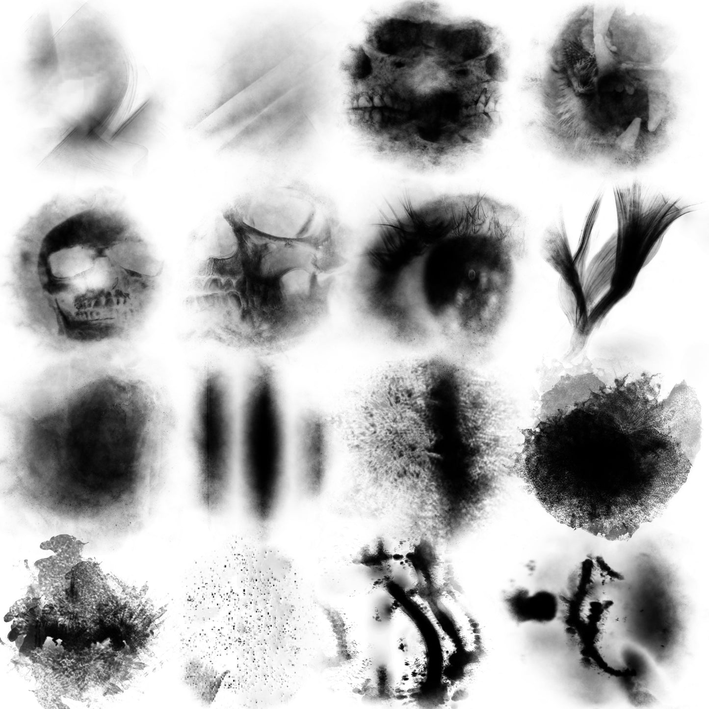 Procreate brush set of 50 decorative backgrounds and overlays for tattoo designs