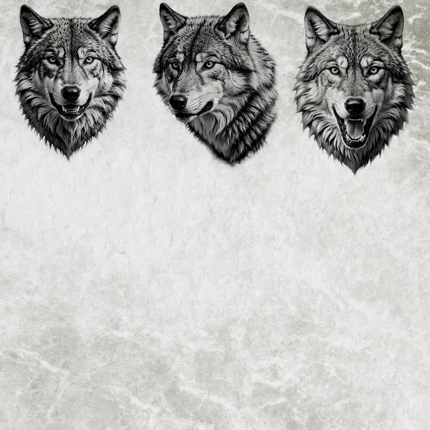 Realistic wolf stamp brushes for Procreate—howling, snarling, and calm expressions