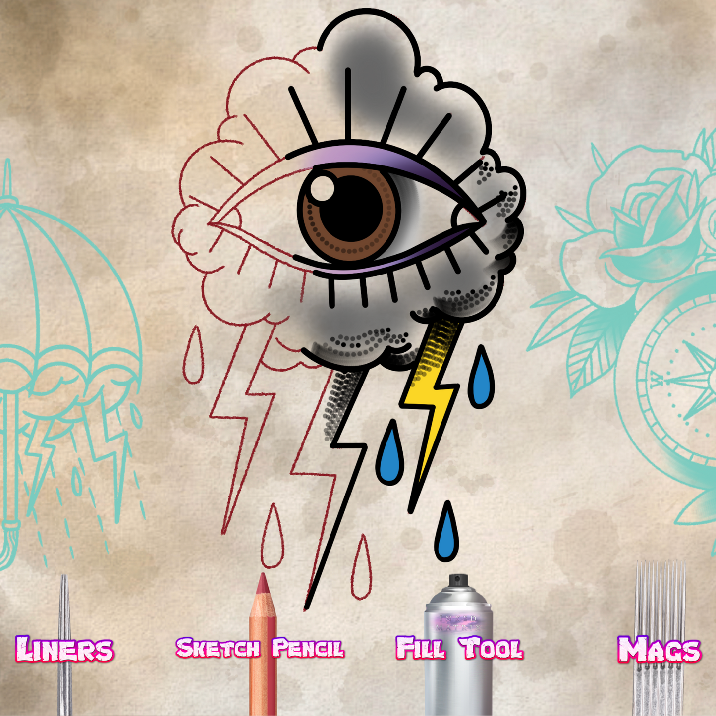 Digital Tattoo Art Design Tools for Procreate