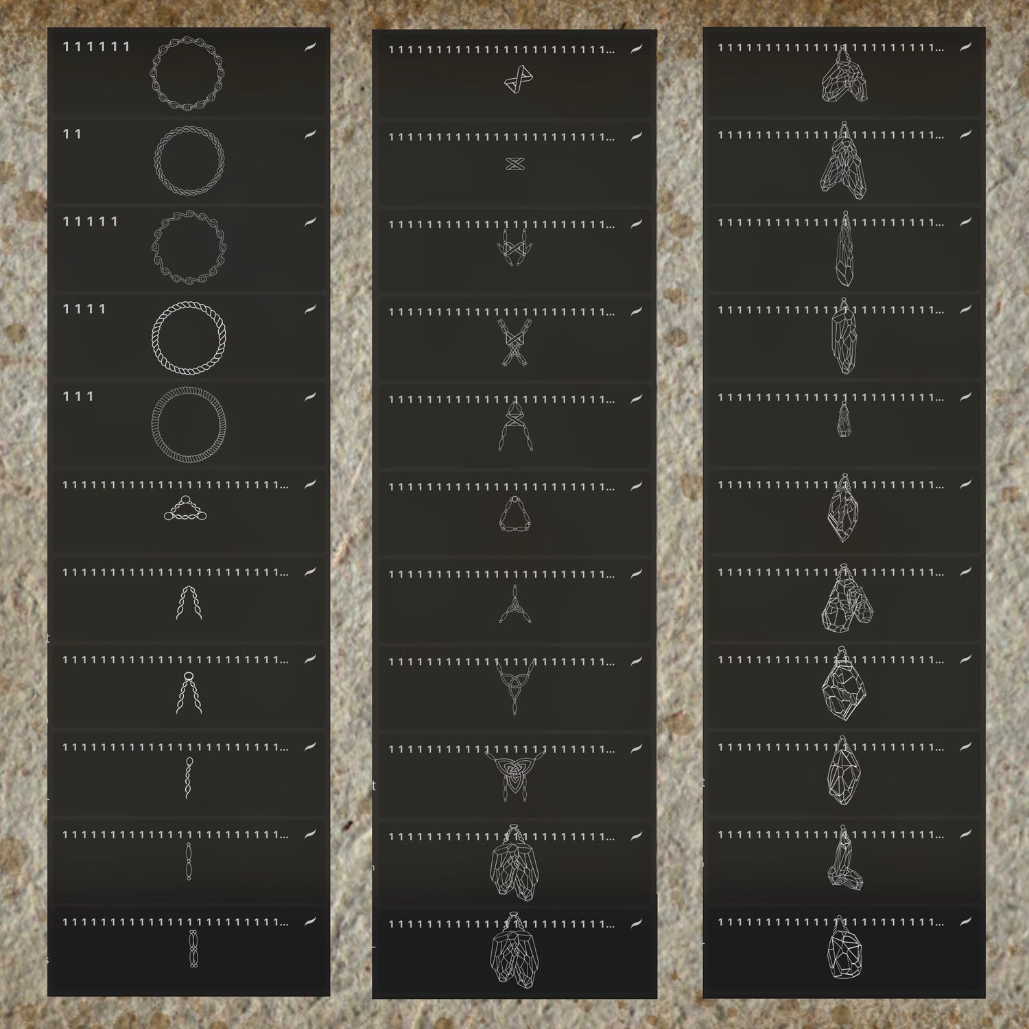 100 dream catcher and mandala tattoo flash stamps for Procreate