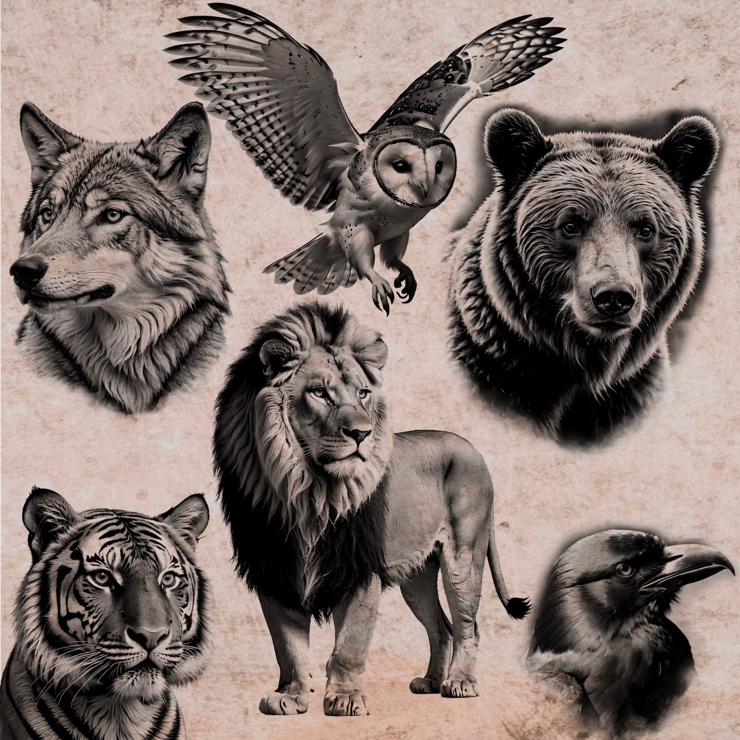 Full Animal Collection – Procreate Tattoo Stamp Set Bundle