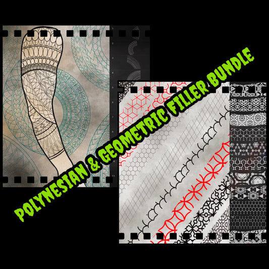 55‑piece Polynesian and geometric filler brush bundle for Procreate