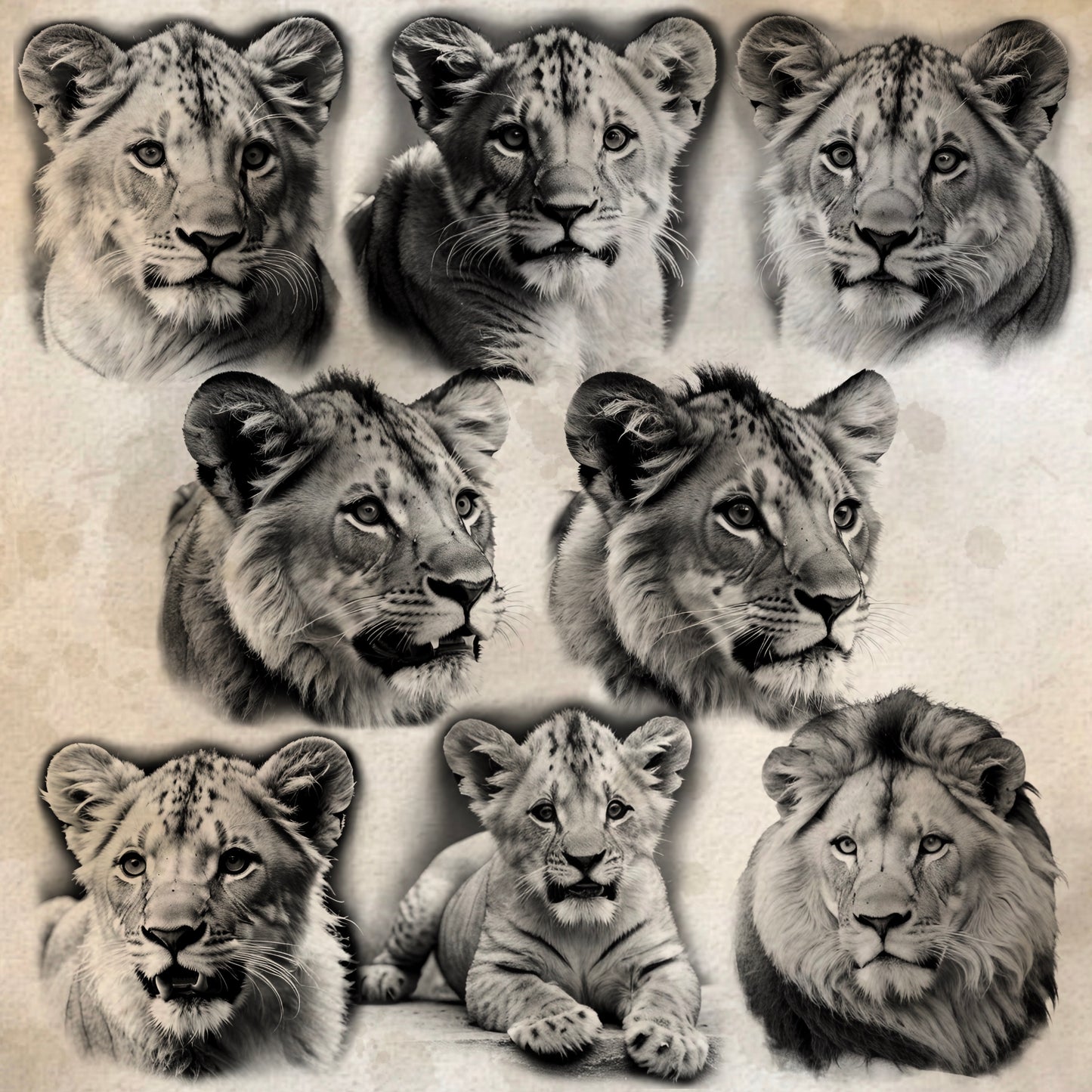 Lion Stamps For Procreate, 40 Brushes