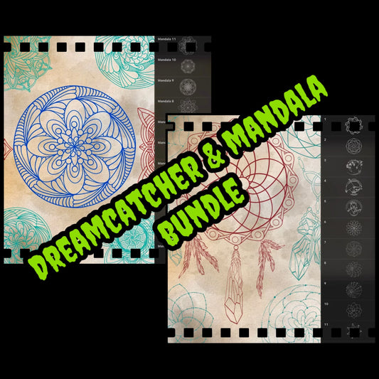 140‑piece dream catcher & mandala flash bundle for Procreate