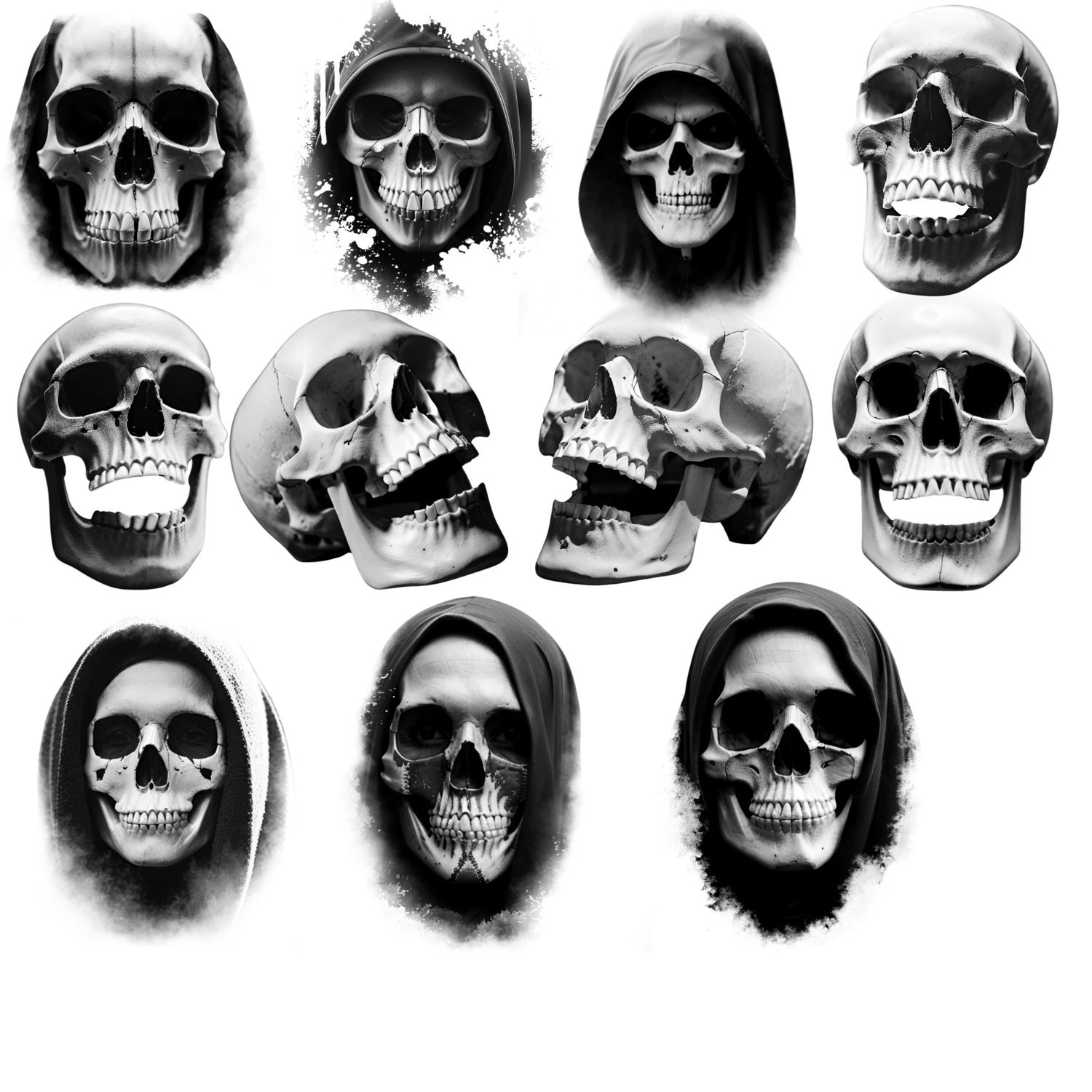 Black & White Skull Tattoos That Pop