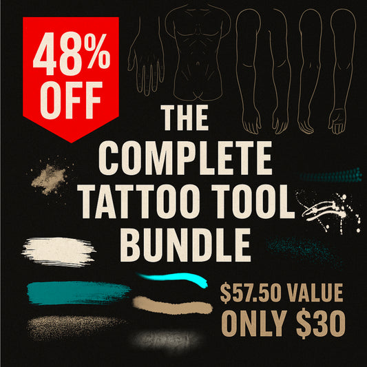 The Complete Tattoo Tool Bundle —321 Brushes + 30 Tattoo Flash Papers Sheets