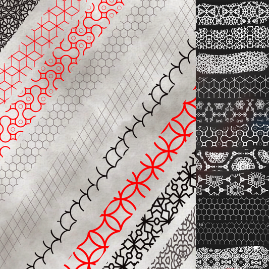 Geometric Design and Filler Brush Set, 25 Brushes