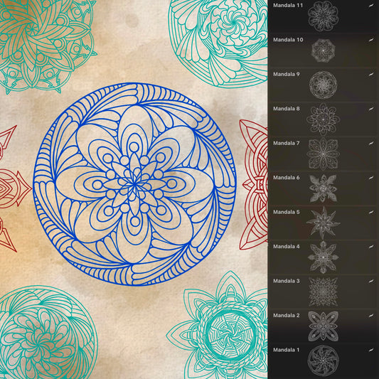 Mandala Set 1, 40 Tattoo Flash Stamps