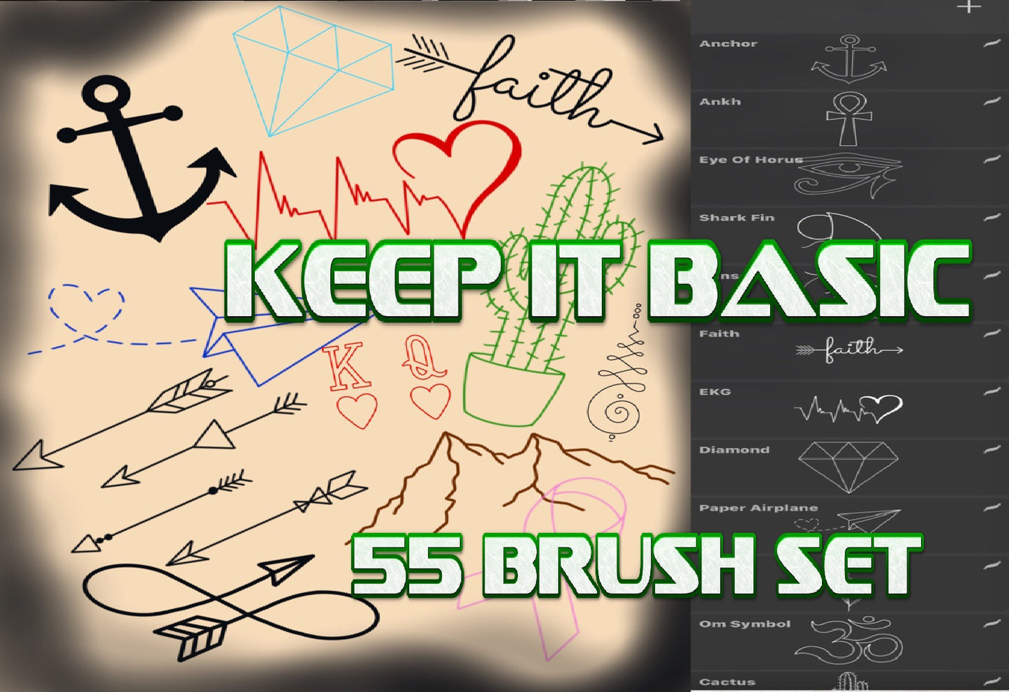 Keep It Basic Set 1, 55 Tattoo Flash Stamps